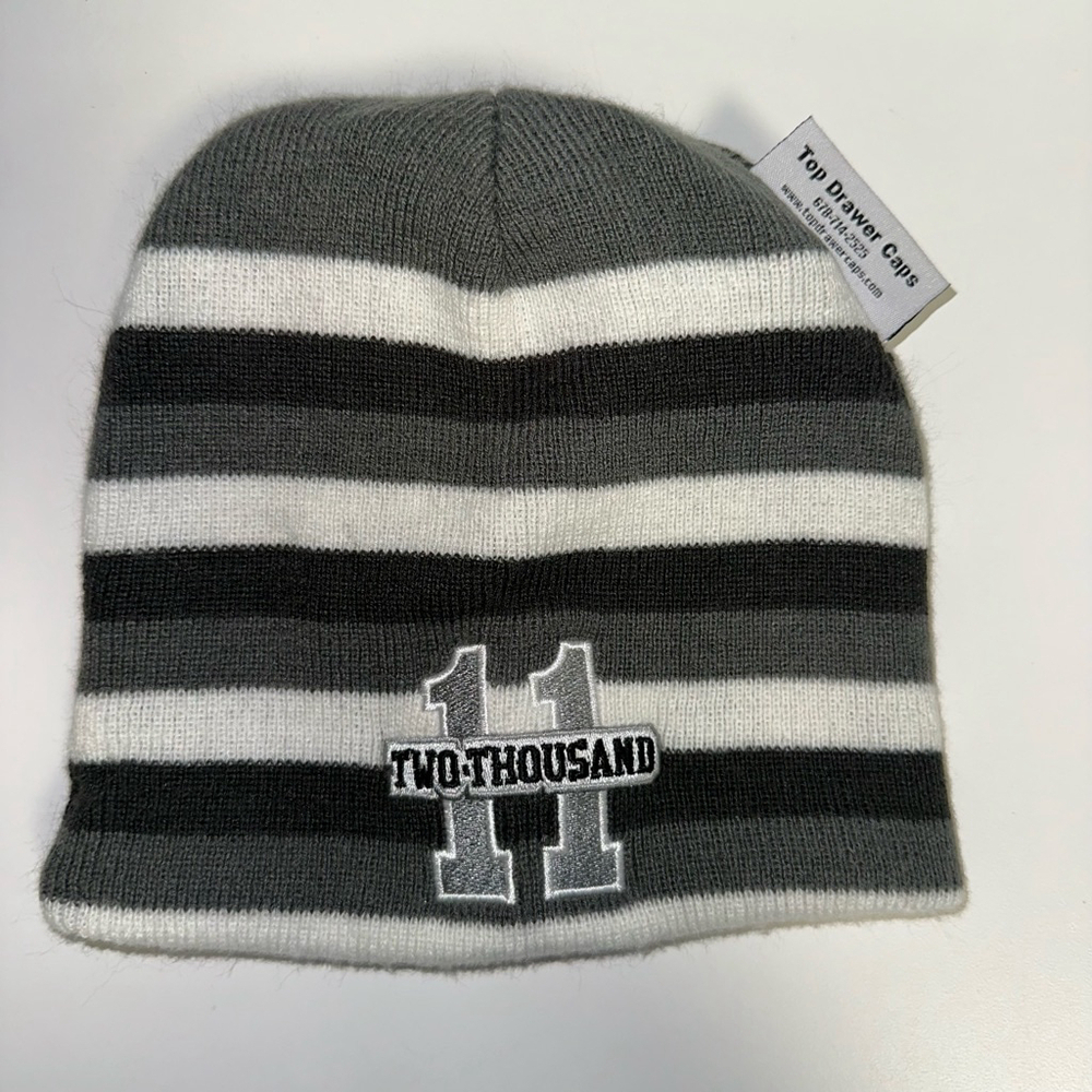 2011 Cap Beanie Hat One Size Gray Reversible Top Drawer Caps - Picture 4 of 7